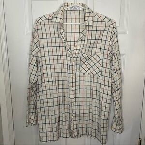 Burberry’s Vintage Burberry London Plaid Button Down 100% Cotton Top Medium